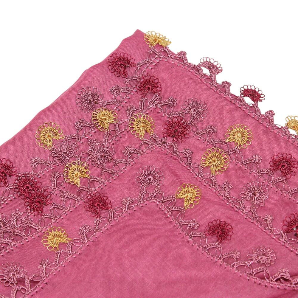Tulbent Scarf Handmade Crochet Detailing NWOT